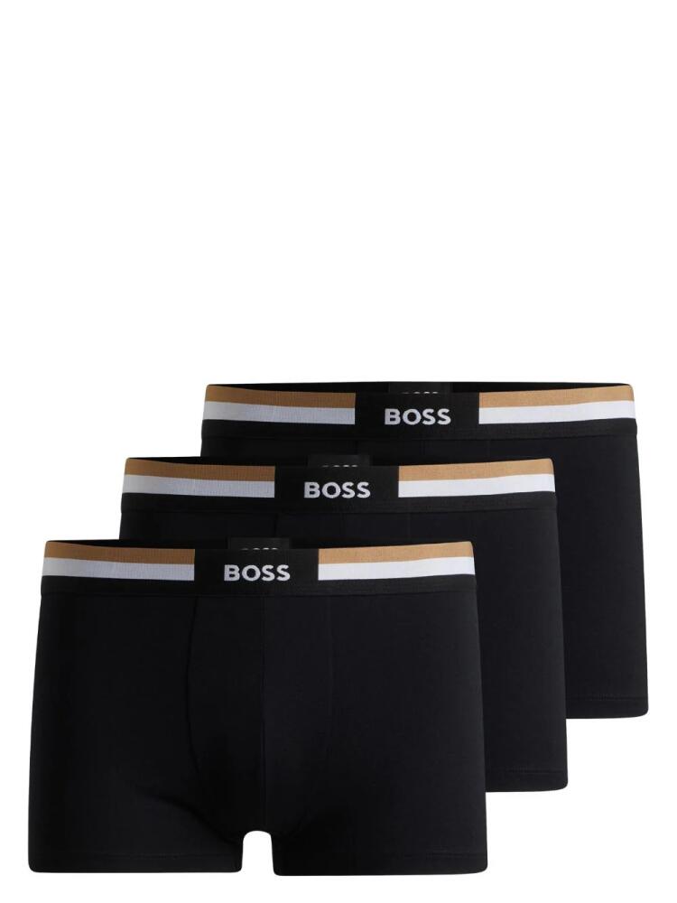 BOSS logo-waistband briefs (pack of three) - Black Cover