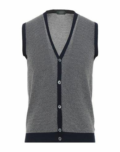 Zanone Man Cardigan Midnight blue Cotton Cover