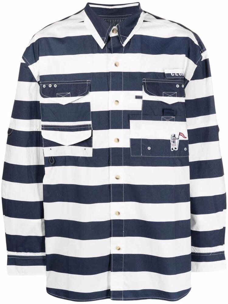 Billionaire Boys Club striped button-up shirt - Blue Cover