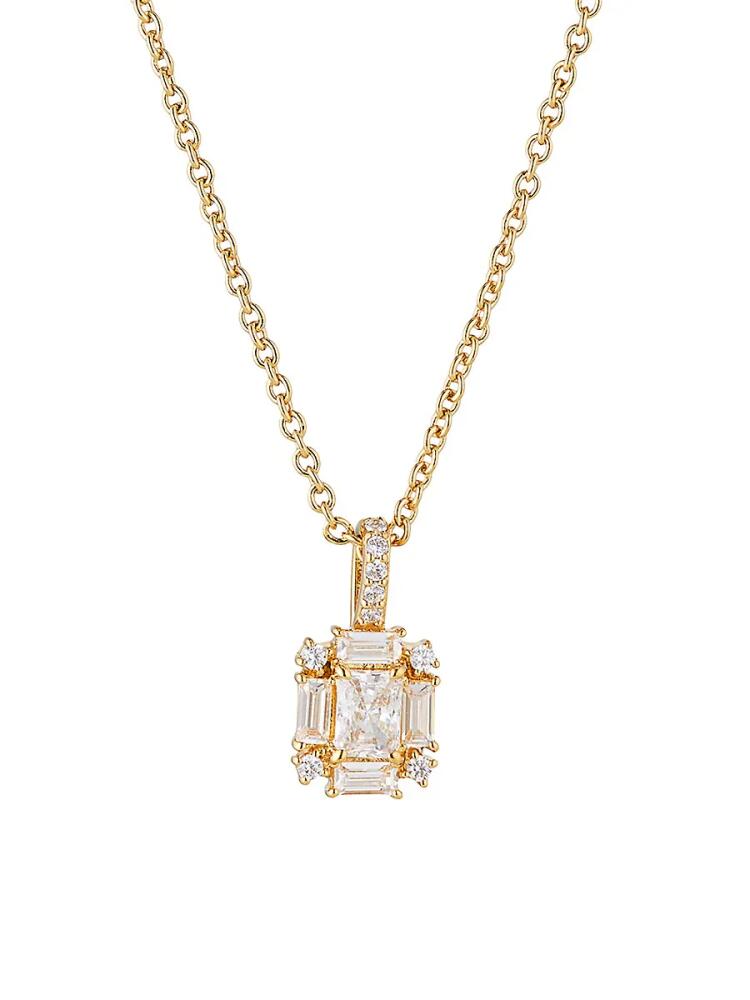 Adriana Orsini Women's Nolita Halo 18K Goldplated & Cubic Zirconia Pendant Necklace Cover