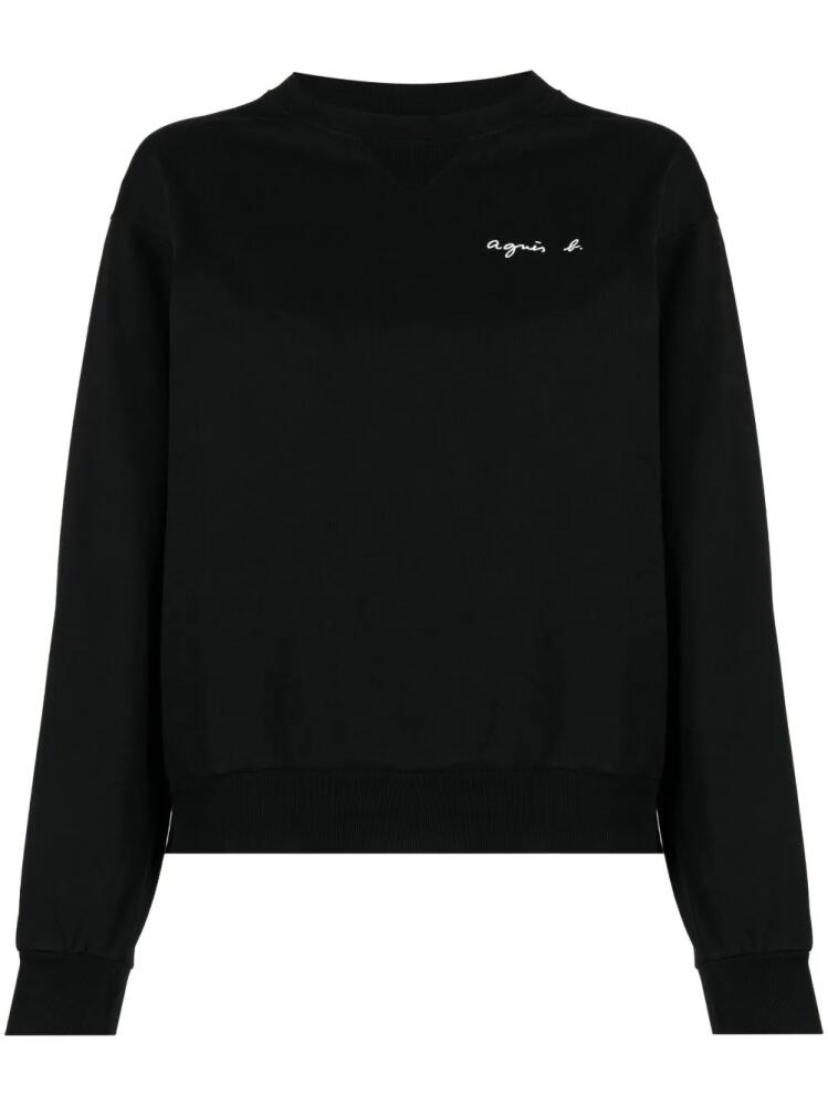 agnès b. logo-print cotton sweatshirt - Black Cover