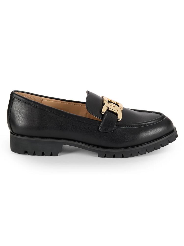 Saks Fifth Avenue Women's Addy Leather Loafers - Black Cover