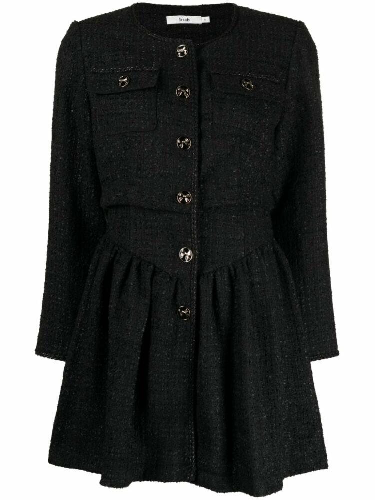 b+ab tweed button-up minidress - Black Cover