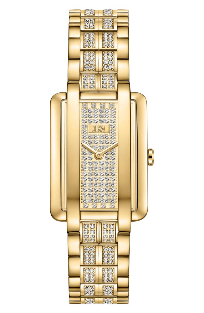 JBW Mink Petite Lab Created Diamond Bracelet Watch, 23mm x 8mm in Gold/Pave Cover