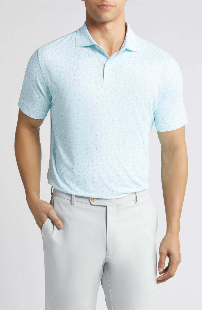 Peter Millar Crown Crafted Diamond in The Rough Performance Polo in Iced Aqua Cover