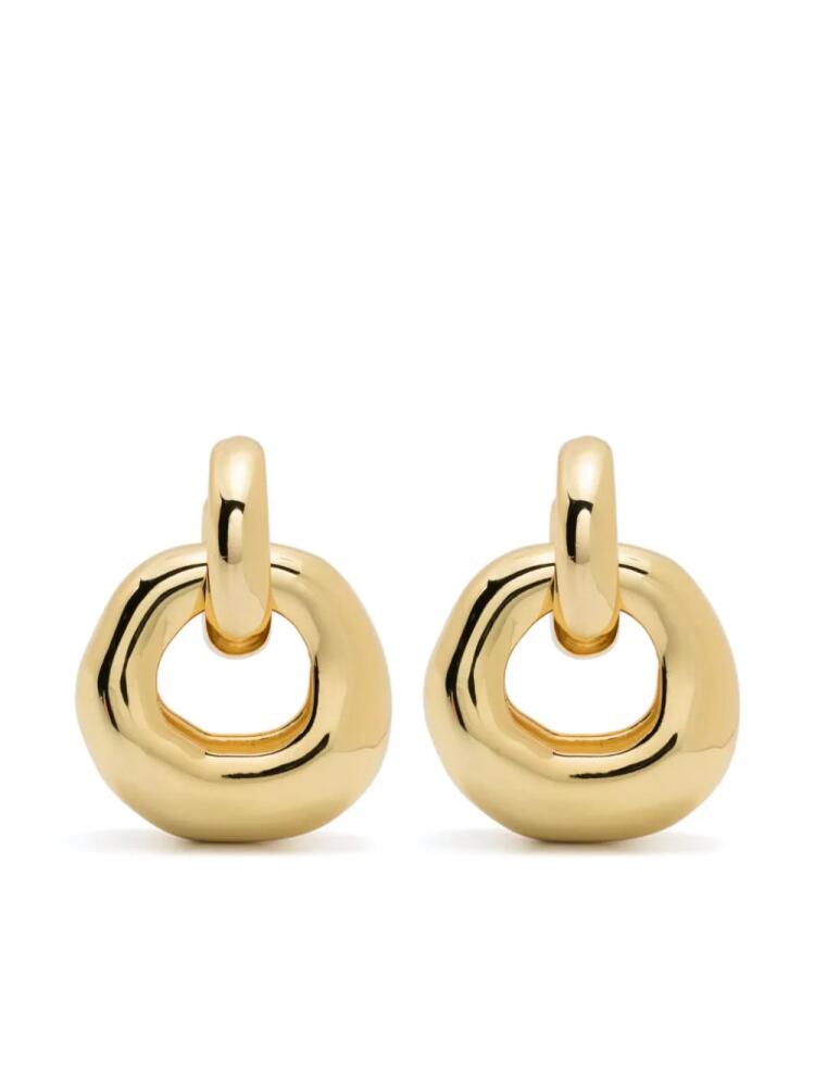 Bimba y Lola sculpted-hoop drop earrings - Gold Cover