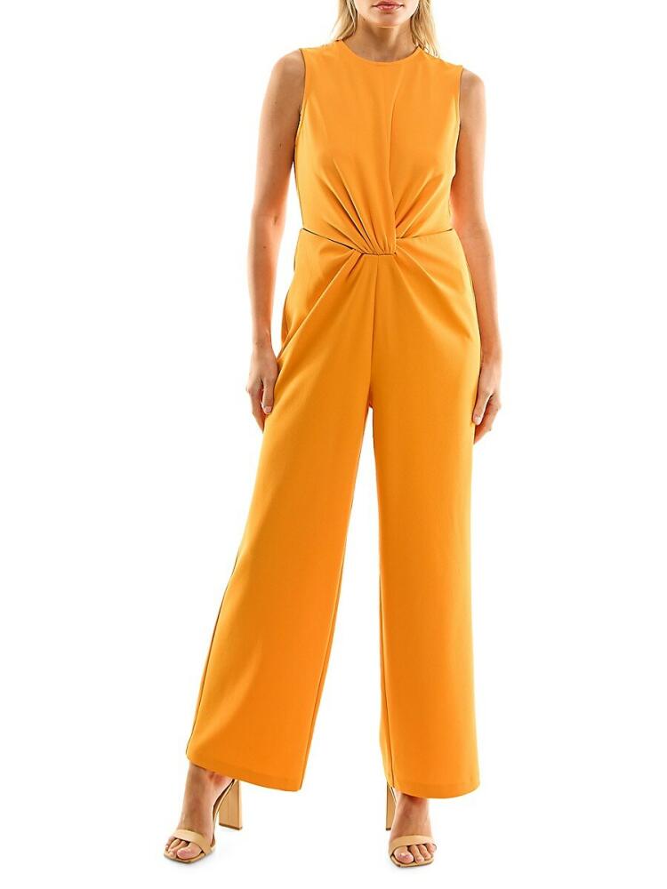 Nicole Miller Women's Wren Scuba Crepe Jumpsuit - Flame Orange Cover