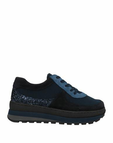 Daniele Ancarani Woman Sneakers Midnight blue Textile fibers, Soft Leather Cover