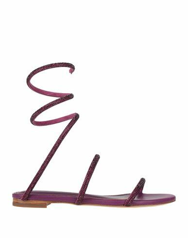 Lola Cruz Woman Sandals Purple Leather Cover