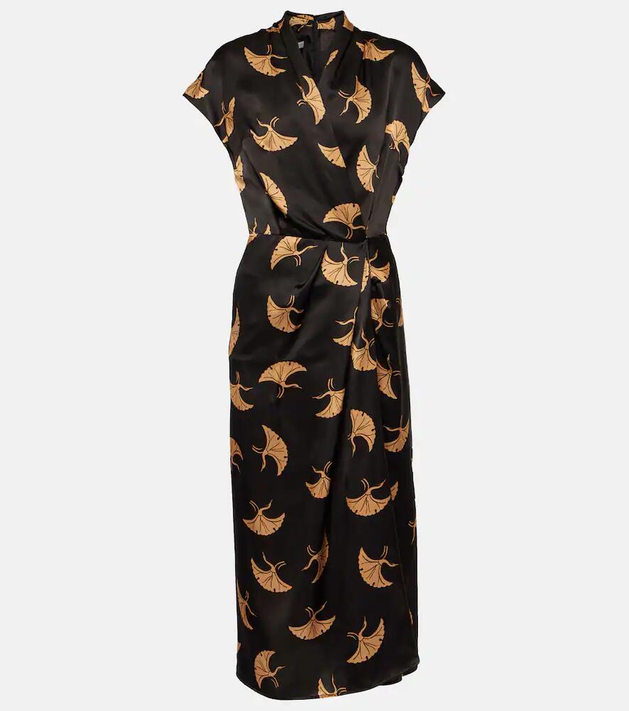 Dries Van Noten Printed silk satin wrap dress Cover