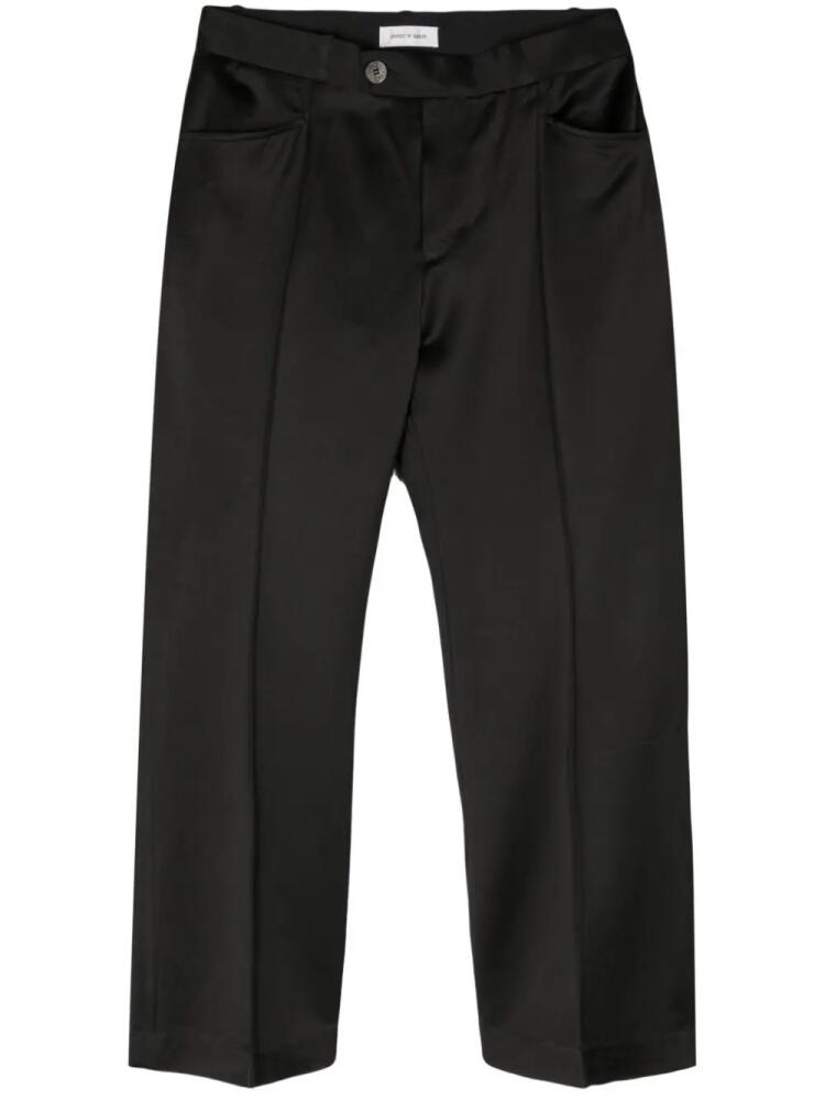 Ernest W. Baker raised-seam satin flared trousers - Black Cover