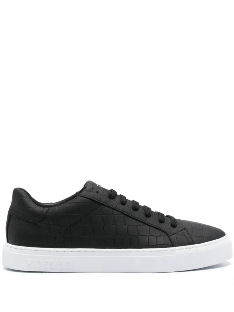 Hide&Jack Essence crocodile-embossed leather sneakers - Black Cover