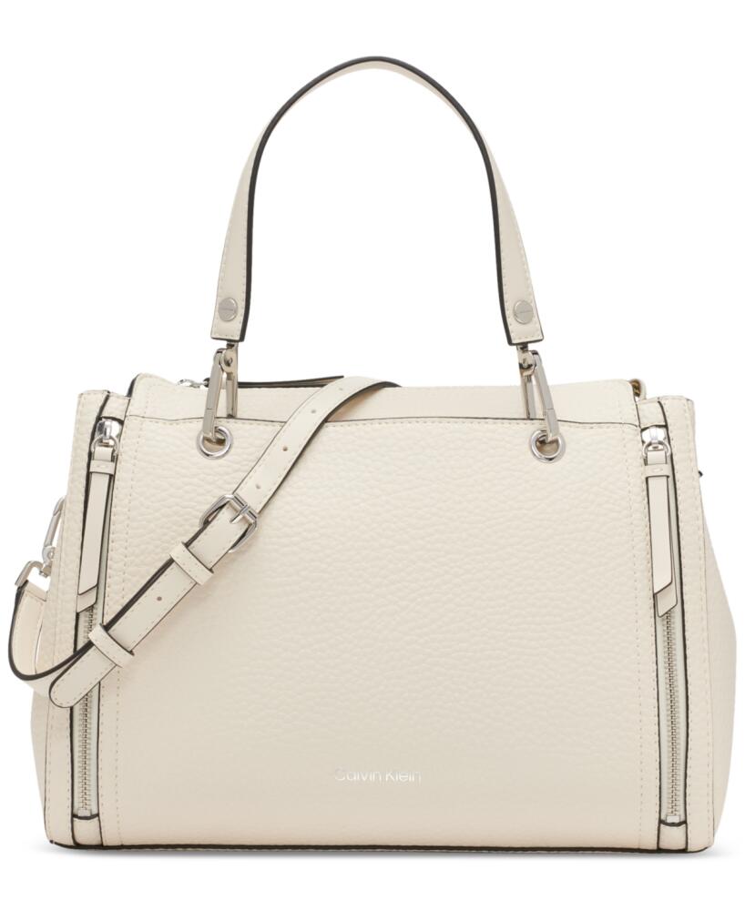 Calvin Klein Garnet Triple Compartment Top Zipper Satchel - Cherub White Cover