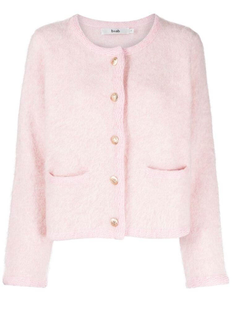 b+ab brushed-effect knitted cardigan - Pink Cover