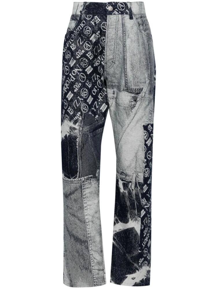 Aries Jacquard patchwork jeans - Blue Cover