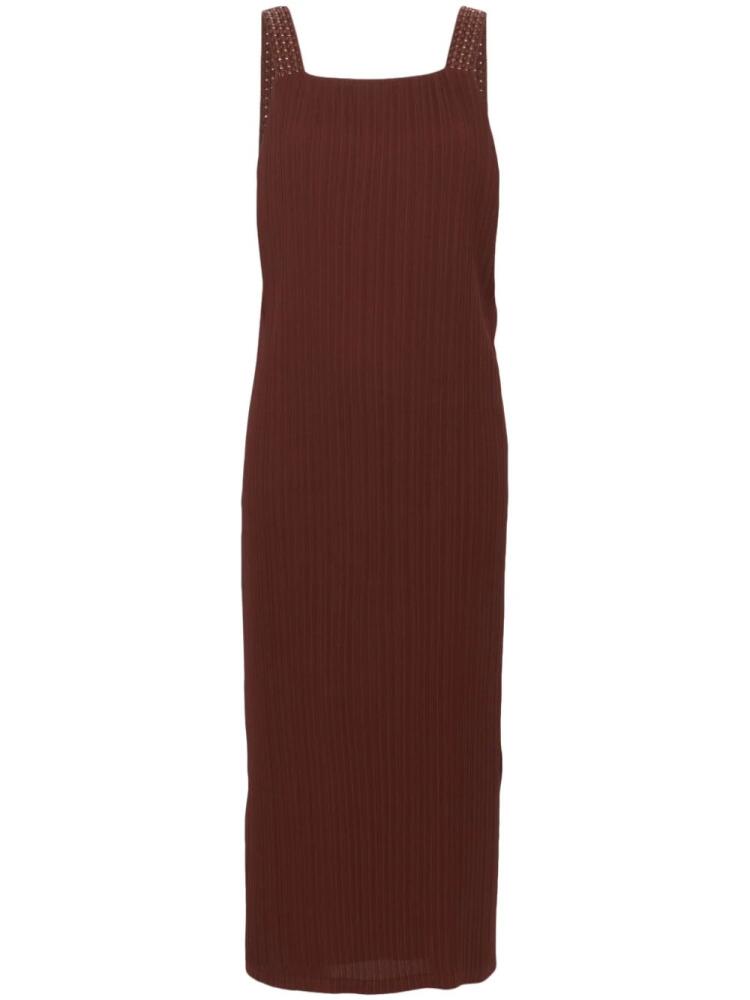 Alysi interwoven-straps plissé midi dress - Brown Cover