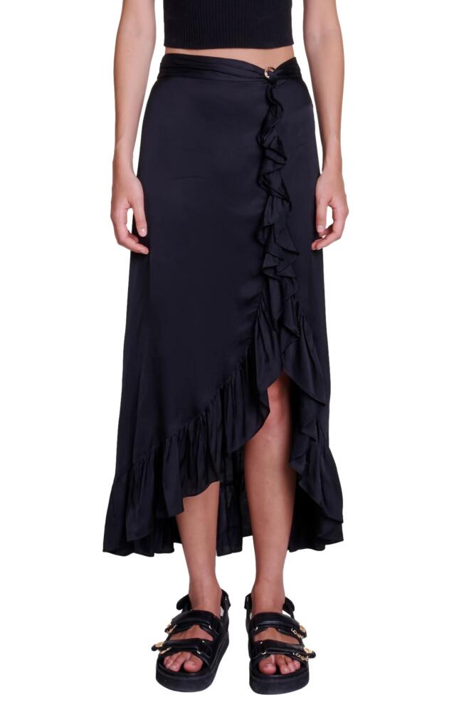 maje Juponita Asymmetric Maxi Skirt in Black Cover