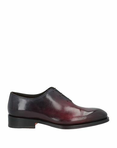 Santoni Man Lace-up shoes Burgundy Leather Cover