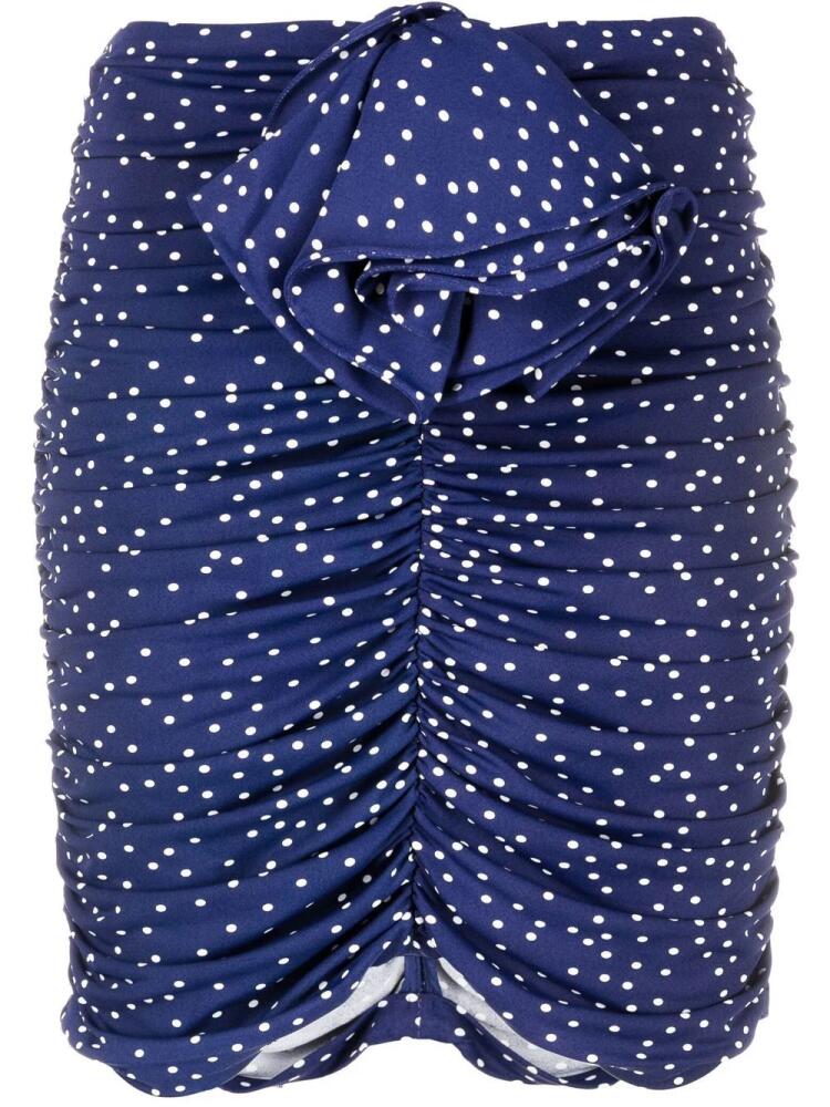 Magda Butrym spot-print ruched mini skirt - Blue Cover