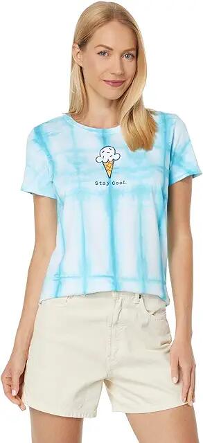 Life is Good Stay Cool Cone Short Sleeve Crusher Tee (Island Blue Tie-Dye) Women's T Shirt Cover