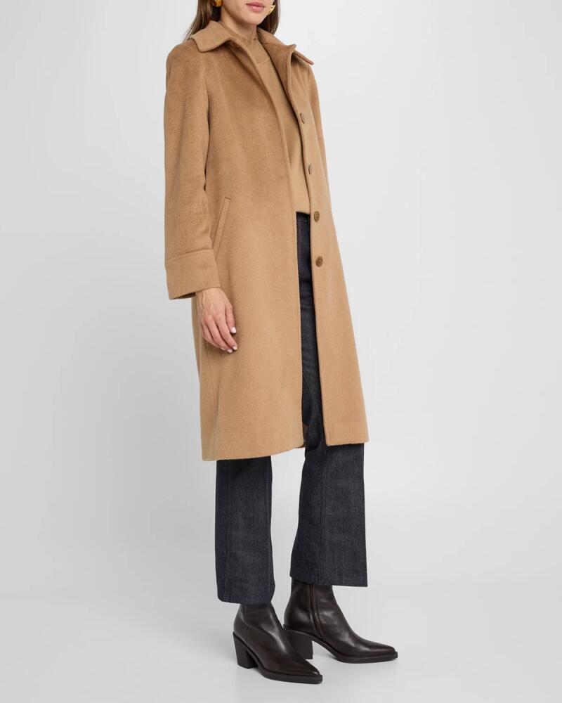 Sofia Cashmere Long Single-Breasted Coat Cover