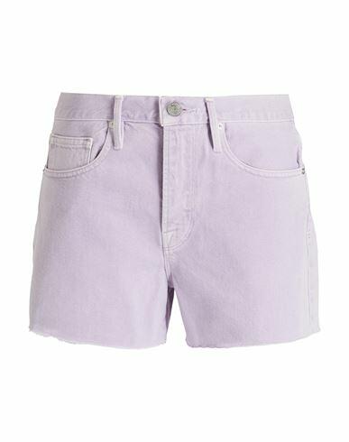 Frame Woman Denim shorts Light purple Cotton Cover