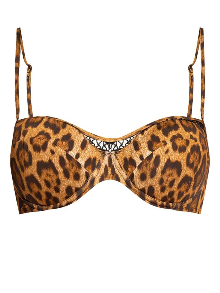 La Perla leopard-print cut-out bikini top - Brown Cover