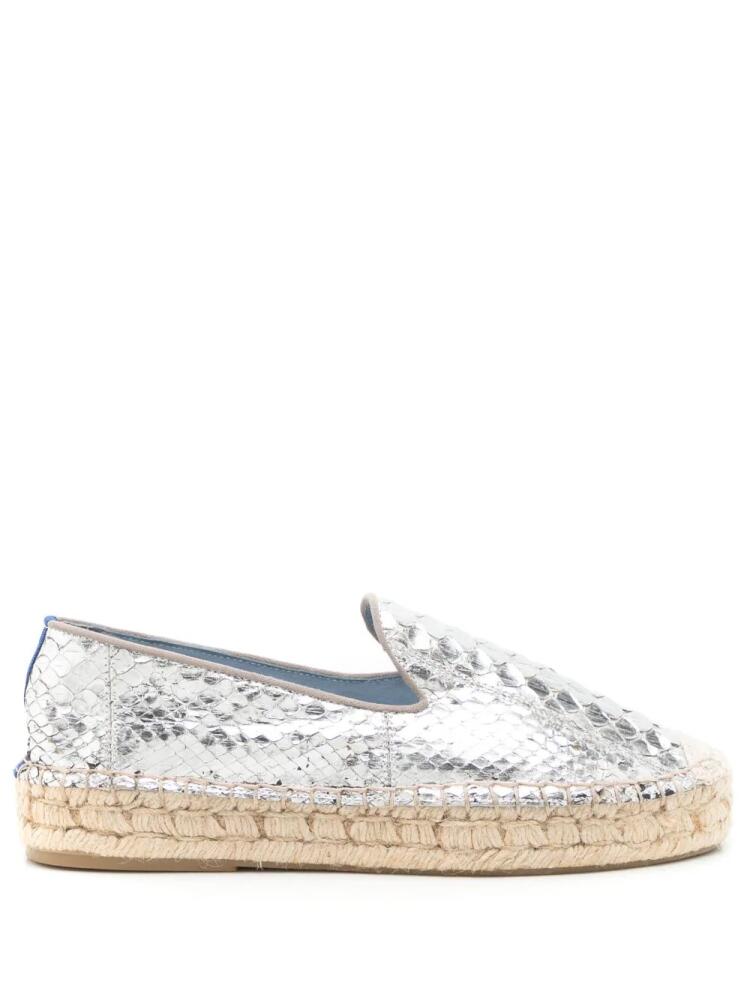 Blue Bird Shoes snakeskin-effect round-toe espadrilles - Silver Cover