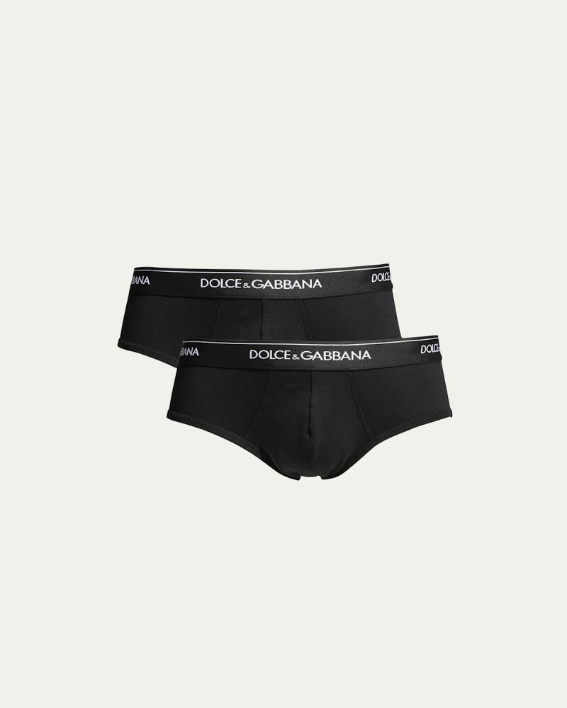 Dolce & Gabbana Men's Two-Pack Jersey Stretch Logo Briefs Cover