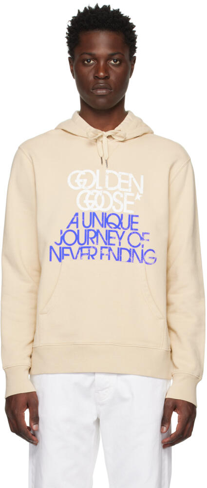 Golden Goose Beige Lettering Hoodie Cover