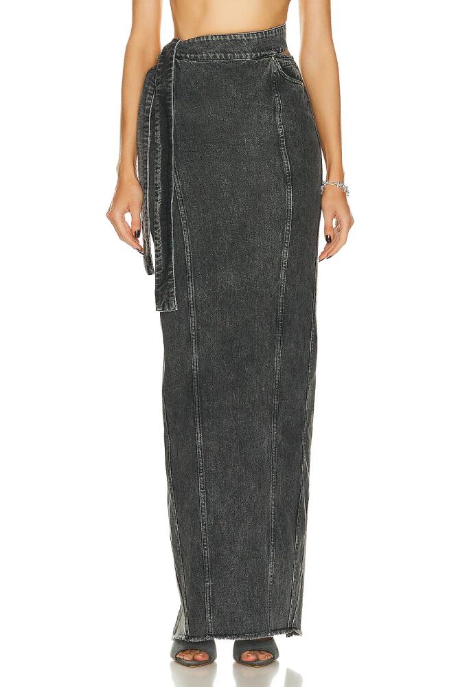 Jade Cropper Maxi Denim Skirt in Charcoal Cover