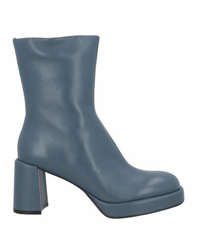 Jeannot Woman Ankle boots Slate blue Soft Leather Cover