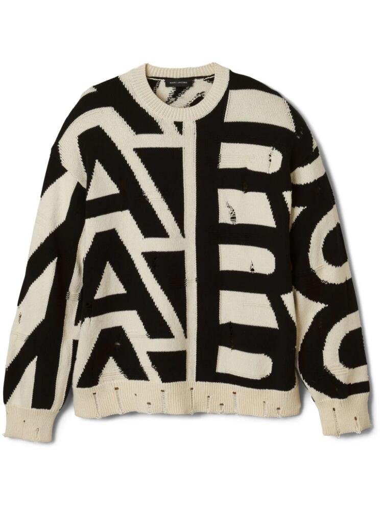 Marc Jacobs distressed monogram-pattern jumper - Neutrals Cover