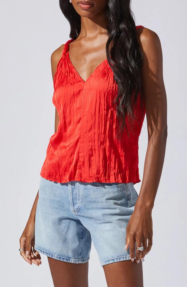 ASTR the Label Plissé Camisole in Red Cover