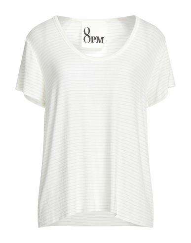 8pm Woman T-shirt White Modal, Elastane, Polyester, Polyamide Cover