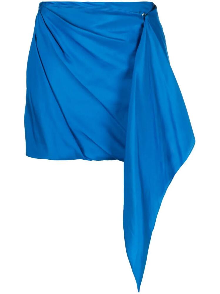 GAUGE81 silk draped miniskirt - Blue Cover