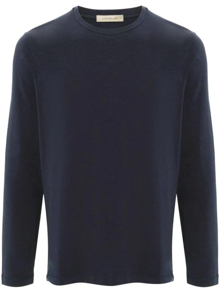 Corneliani crew-neck long-sleeve T-shirt - Blue Cover