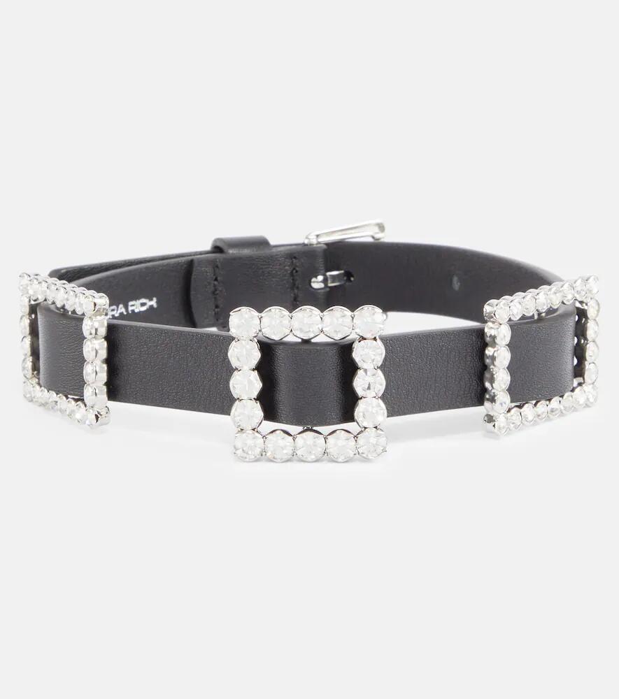 Alessandra Rich Embellished leather necklace Cover