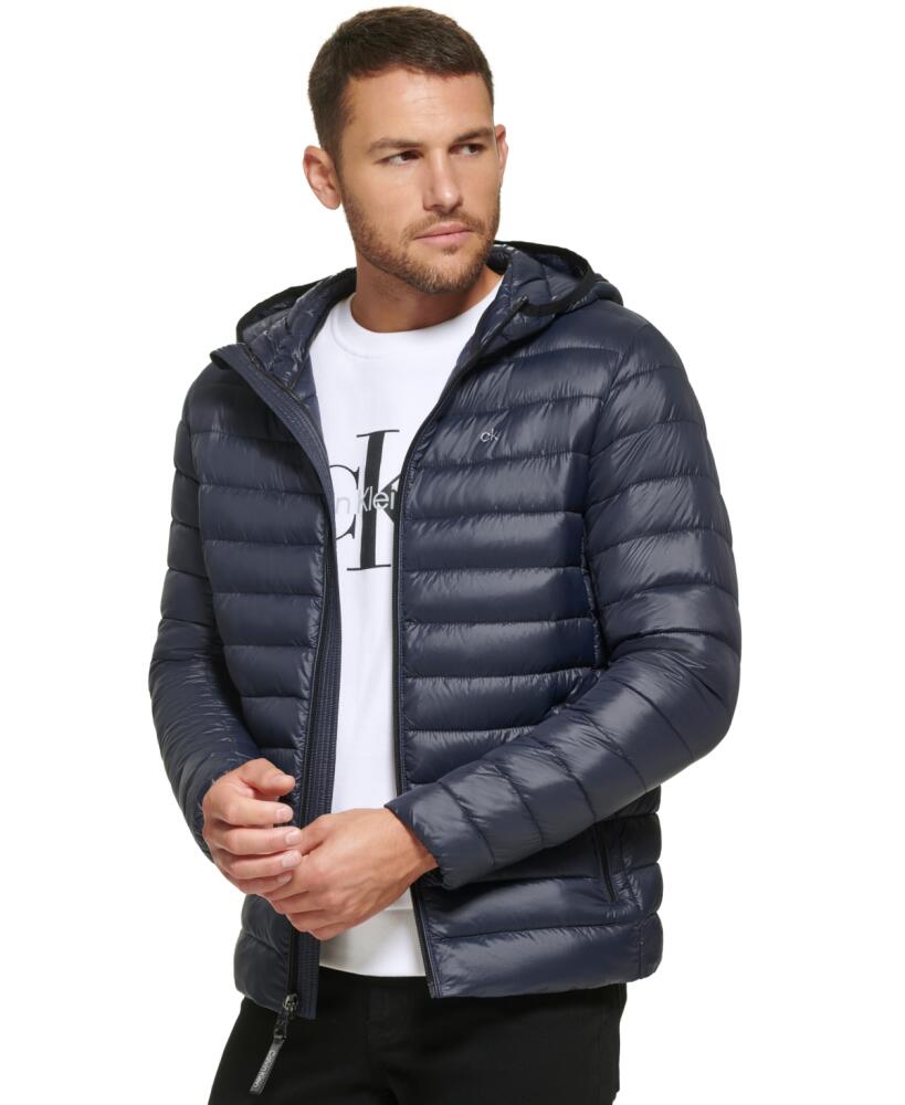 Calvin Klein Men's Hooded & Quilted Packable Jacket - True Navy Cover