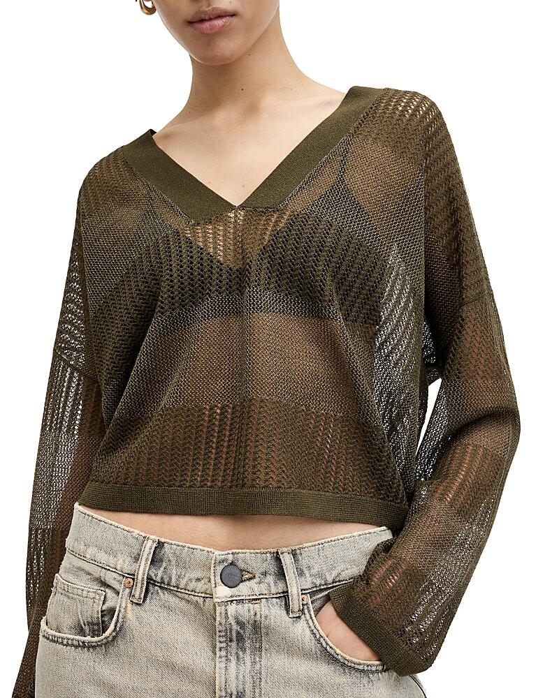 Allsaints Misha Mesh V Neck Sweater Cover