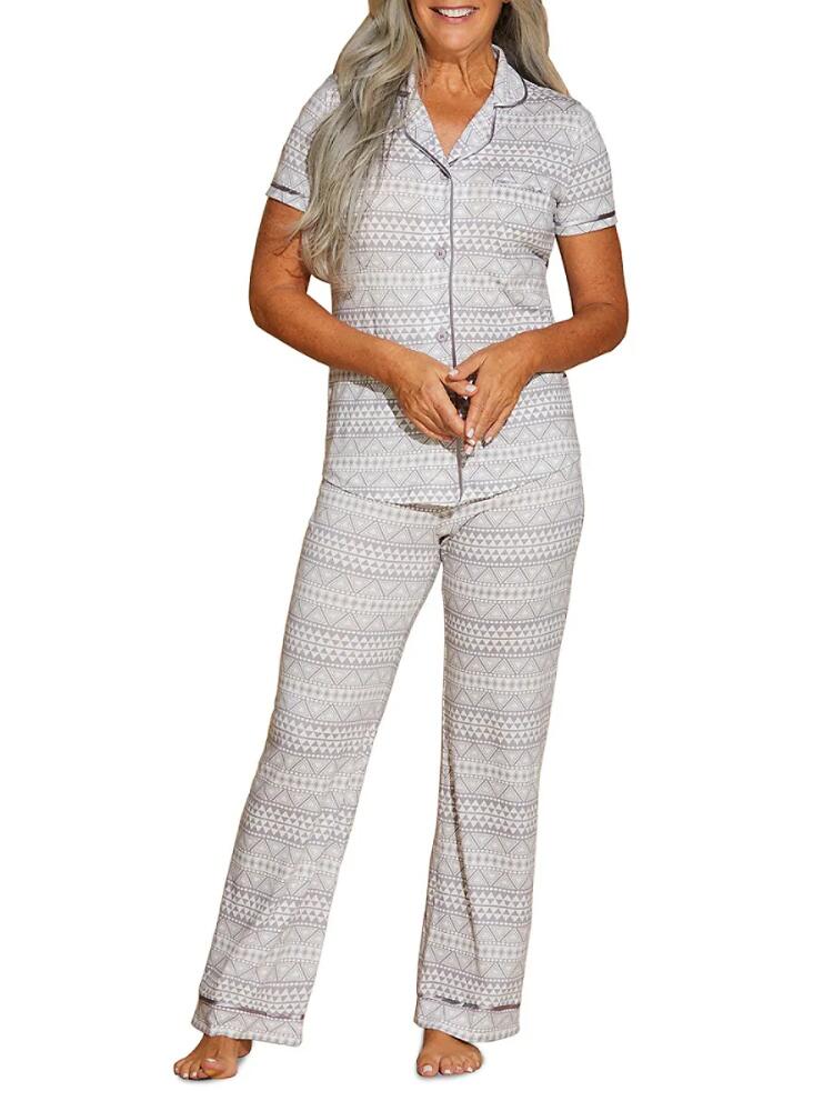 Cosabella Women's Bella 2-Piece Pajama Set - Geo Dove Grey Cover