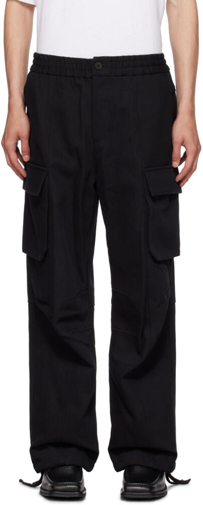 AFTER PRAY Black Wide Cargo Pants Cover