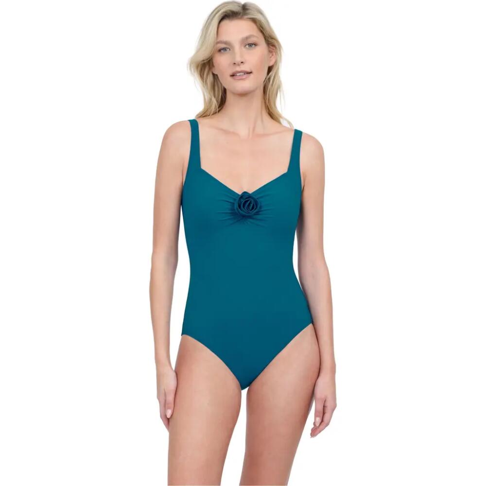 Gottex Rose Bud Sweetheart One Piece Swimsuit in Teal Cover