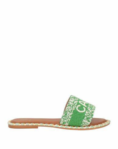 De Siena Woman Sandals Green Textile fibers Cover