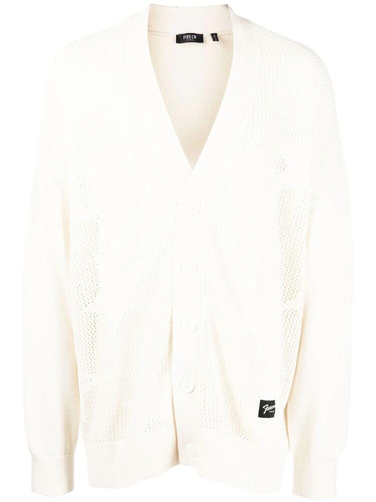 FIVE CM honeycomb knit cardigan - White Cover