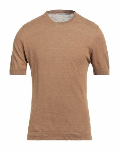 Circolo 1901 Man Sweater Camel Linen, Cotton Cover