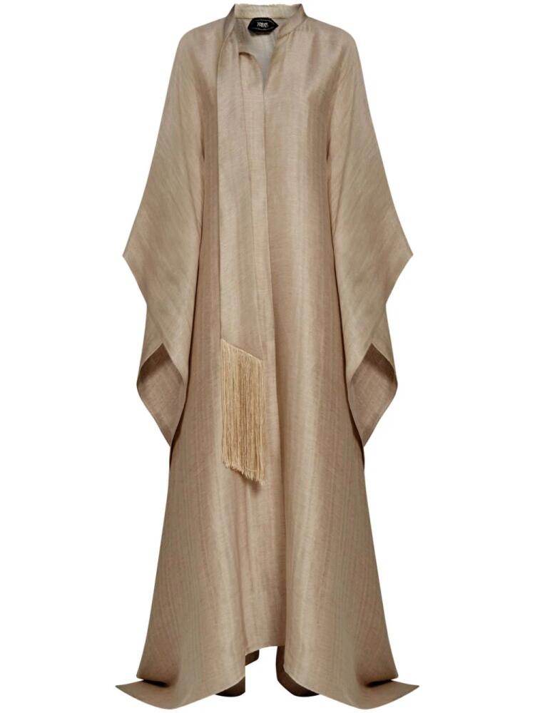 Taller Marmo Ottawa fringed-detail kaftan dress - Neutrals Cover