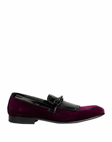 Mich Simon Man Loafers Purple Textile fibers, Leather Cover