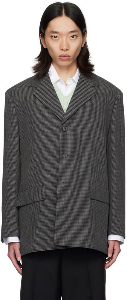 Jil Sander Gray Check Blazer Cover