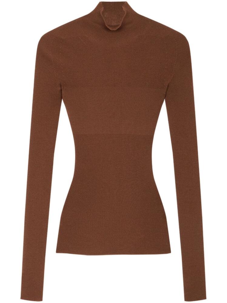 Versace wool ribbed-knit top - Brown Cover